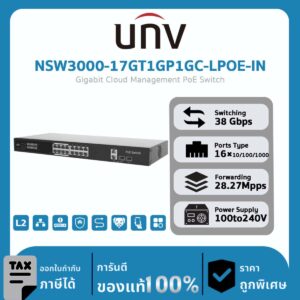 สวิตช์ UNV รุ่น NSW3000-17GT1GP1GC-LPOE-IN Gigabits PoE Switch