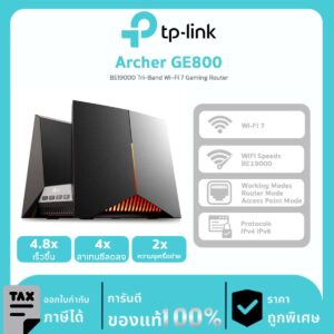Wi-Fi Routers TP-LINK รุ่น Archer GE800 BE19000 Tri-Band Wi-Fi 7 Gaming Router