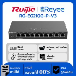 Ruijie/Reyee Router รุ่น RG-EG210G-P-V3 เราเตอร์ PoE ที่จัดการผ่านระบบคลาวด์