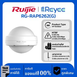 Wireless AP รุ่น RG-RAP6262(G) อุปกรณ์กระจายสัญญาณรอบทิศทางภายนอกอาคารที่รองรับ Wi-Fi 6 มาตรฐาน AX1800