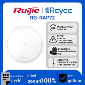 Wireless AP รุ่น RG-RAP72 อุปกรณ์กระจายสัญญาณแบบไร้สายแบบติดเพดาน Wi‑Fi 7 BE3600