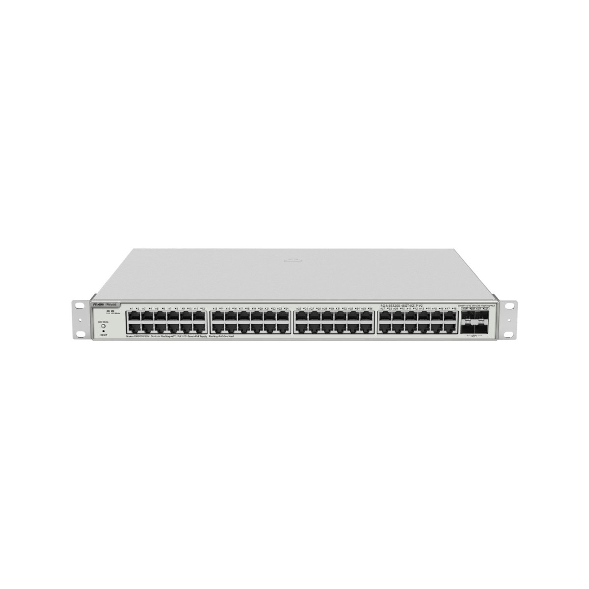 Ruijie / Reyee สวิตช์ 48 พอร์ต PoE รุ่น RG-NBS3200-48GT4XS-P-V2 สวิตช์ PoE จัดการผ่านคลาวด์แบบ Layer 2+ ความเร็วระดับกิกะบิต 48-พอร์ต, อัปลิงค์ 10G จำนวน 4 พอร์ต - Image 2