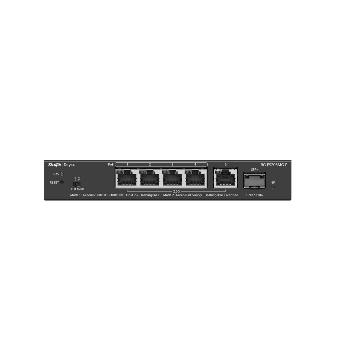 Switches รุ่น RG-ES206MG-P สวิตช์ PoE ที่จัดการบนคลาวด์ 2.5G จำนวน 5 พอร์ต, อัปลิงค์ 10G จำนวน 1 พอร์ต - Image 3