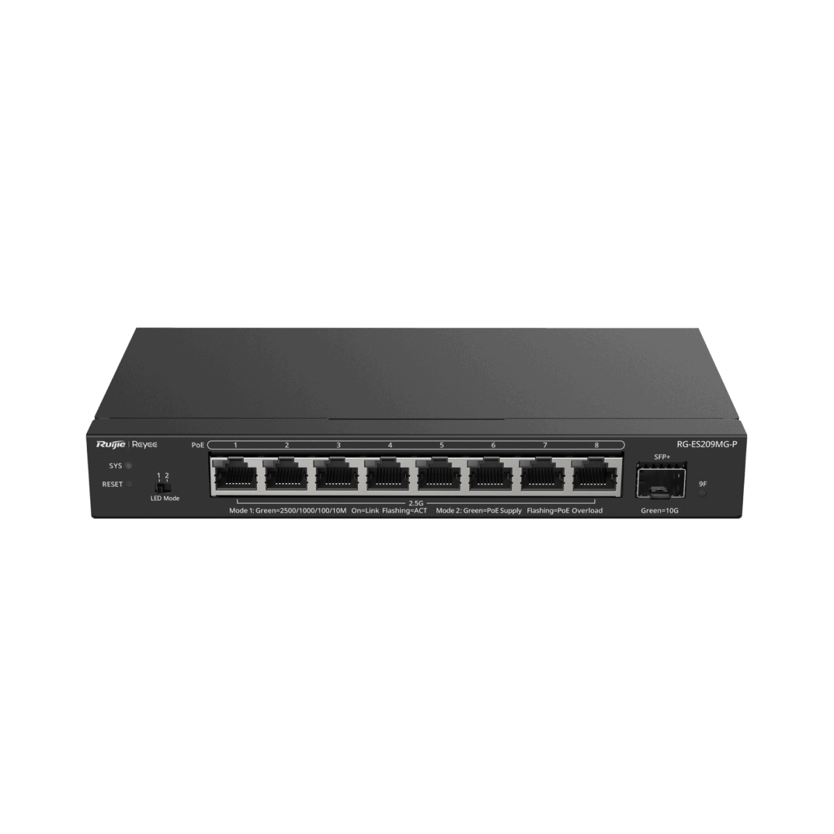 Switches รุ่น RG-ES209MG-P สวิตช์ PoE ที่จัดการบนคลาวด์ 2.5G จำนวน 8 พอร์ต, อัปลิงค์ 10G จำนวน 1 พอร์ต - Image 3