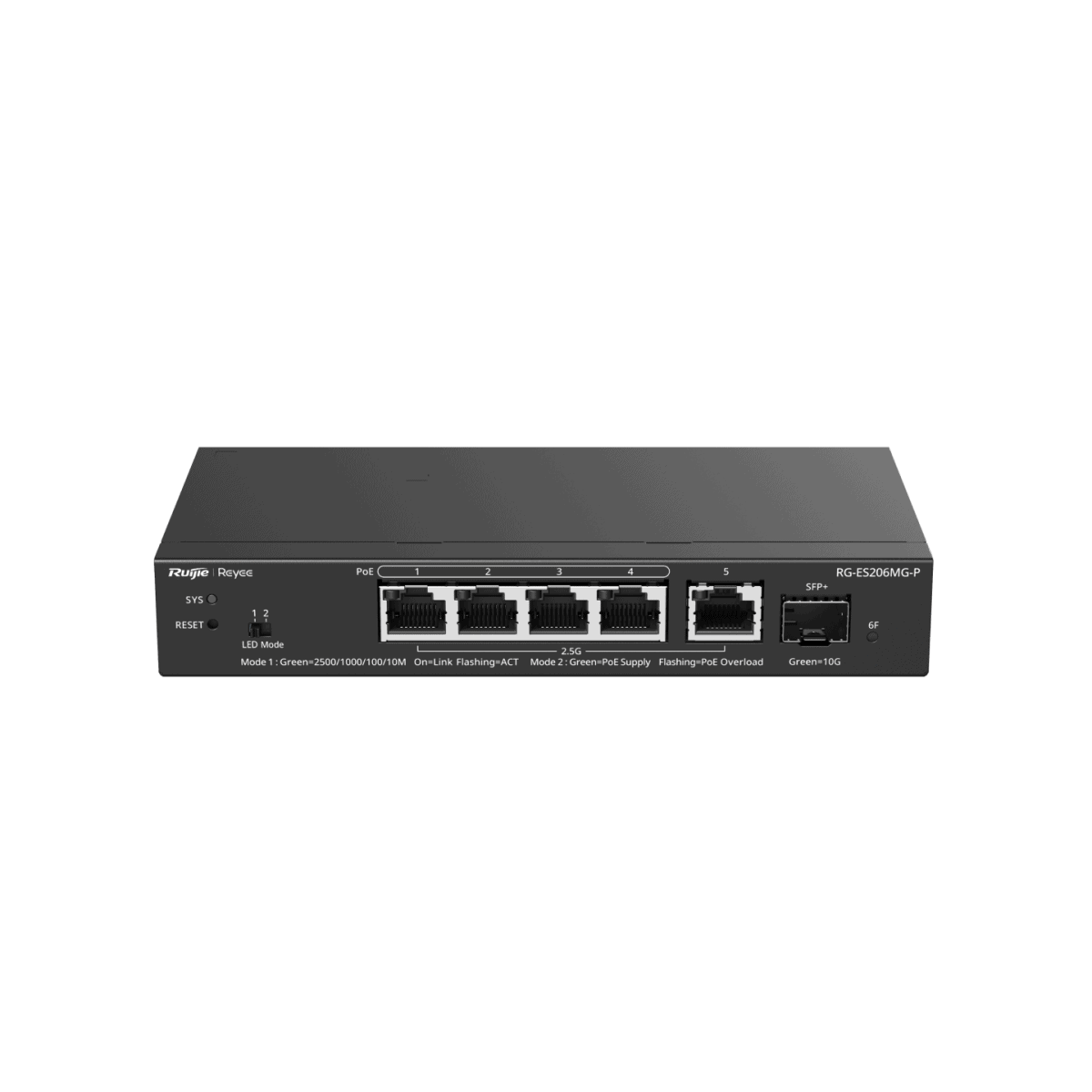Switches รุ่น RG-ES206MG-P สวิตช์ PoE ที่จัดการบนคลาวด์ 2.5G จำนวน 5 พอร์ต, อัปลิงค์ 10G จำนวน 1 พอร์ต - Image 4