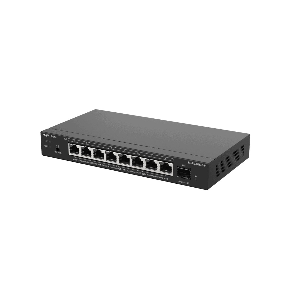 Switches รุ่น RG-ES209MG-P สวิตช์ PoE ที่จัดการบนคลาวด์ 2.5G จำนวน 8 พอร์ต, อัปลิงค์ 10G จำนวน 1 พอร์ต - Image 4