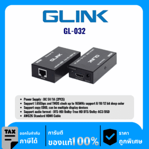 GLINK ตัวขยายสัญญาณภาพHDMI BY CAT5E/CAT6E 60เมตร รุ่น GL-032