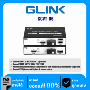 GLINK ตัวแปลงสื่อวิดีโอไฟเบอร์ HDMI-USB รุ่น GCVT-06