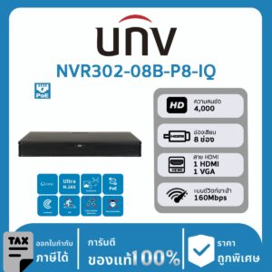 UNV NVR302 รุ่น -08B-P8-IQ