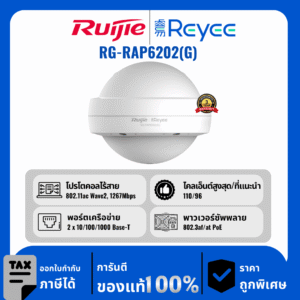 Ruijie / Reyee จุดเชื่อมต่อรอบทิศทางกลางแจ้ง Wi-Fi 5 AC1300 รุ่น RG-RAP6202(G)