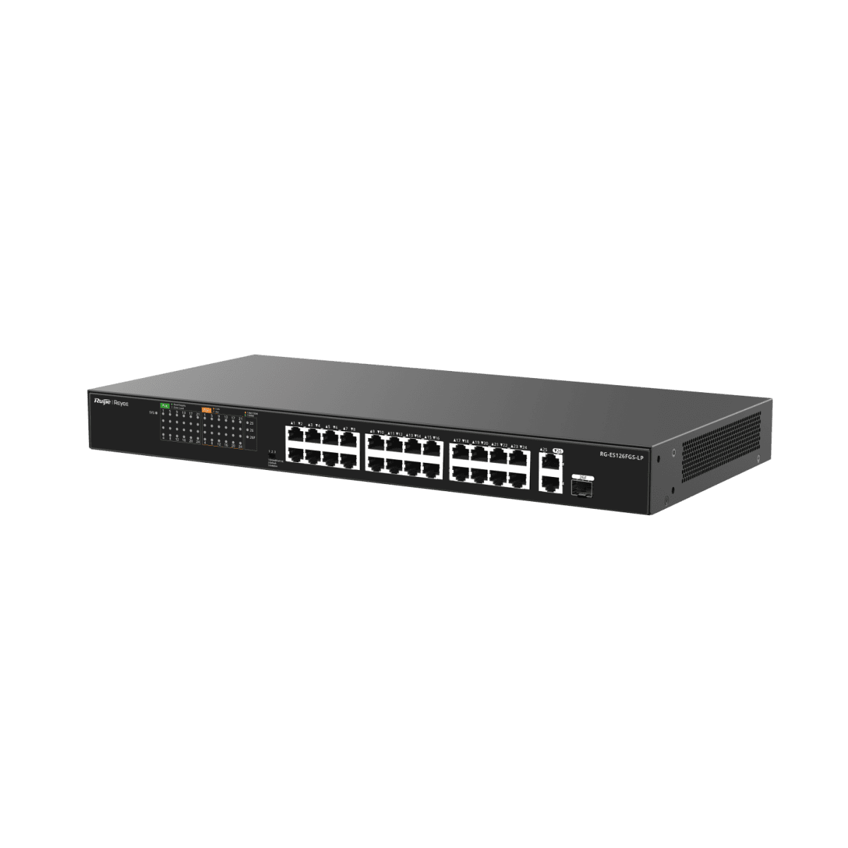 Switches รุ่น RG-ES126FGS-LP 24-Port 10/100 Mbps with 2-Port Gigabit Unmanaged PoE Switch - Image 2