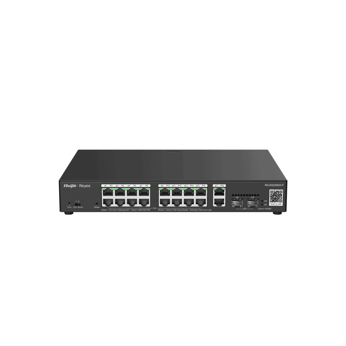Switches รุ่น RG-ES220GS-P สวิตช์ PoE ที่มีการจัดการผ่านคลาวด์อัจฉริยะความเร็วระดับกิกะบิตแบบ 20 พอร์ต - Image 3