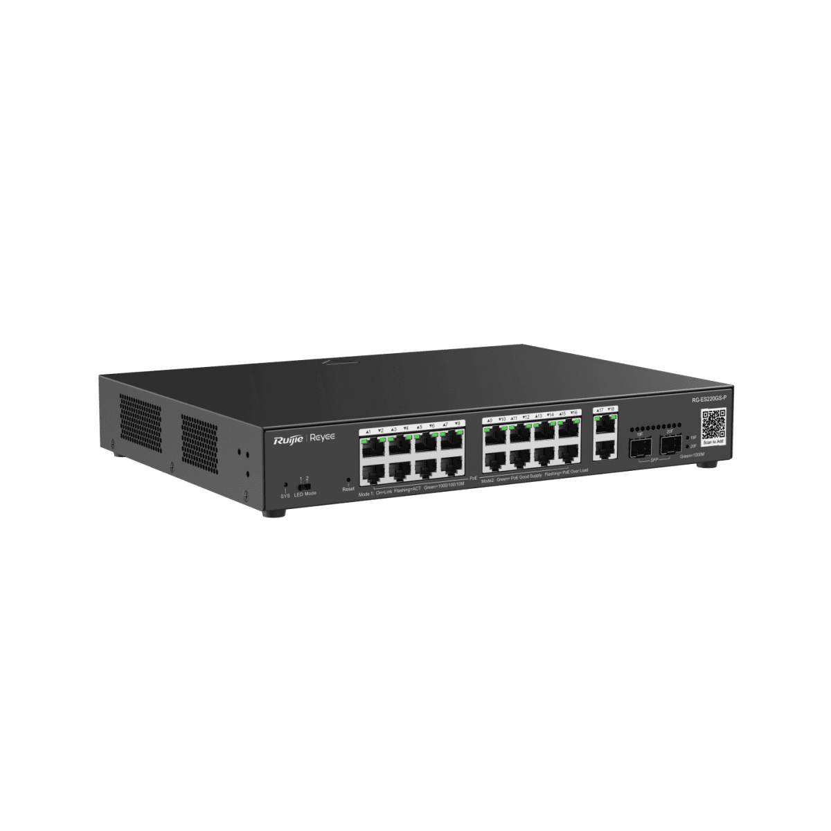 Switches รุ่น RG-ES220GS-P สวิตช์ PoE ที่มีการจัดการผ่านคลาวด์อัจฉริยะความเร็วระดับกิกะบิตแบบ 20 พอร์ต - Image 2