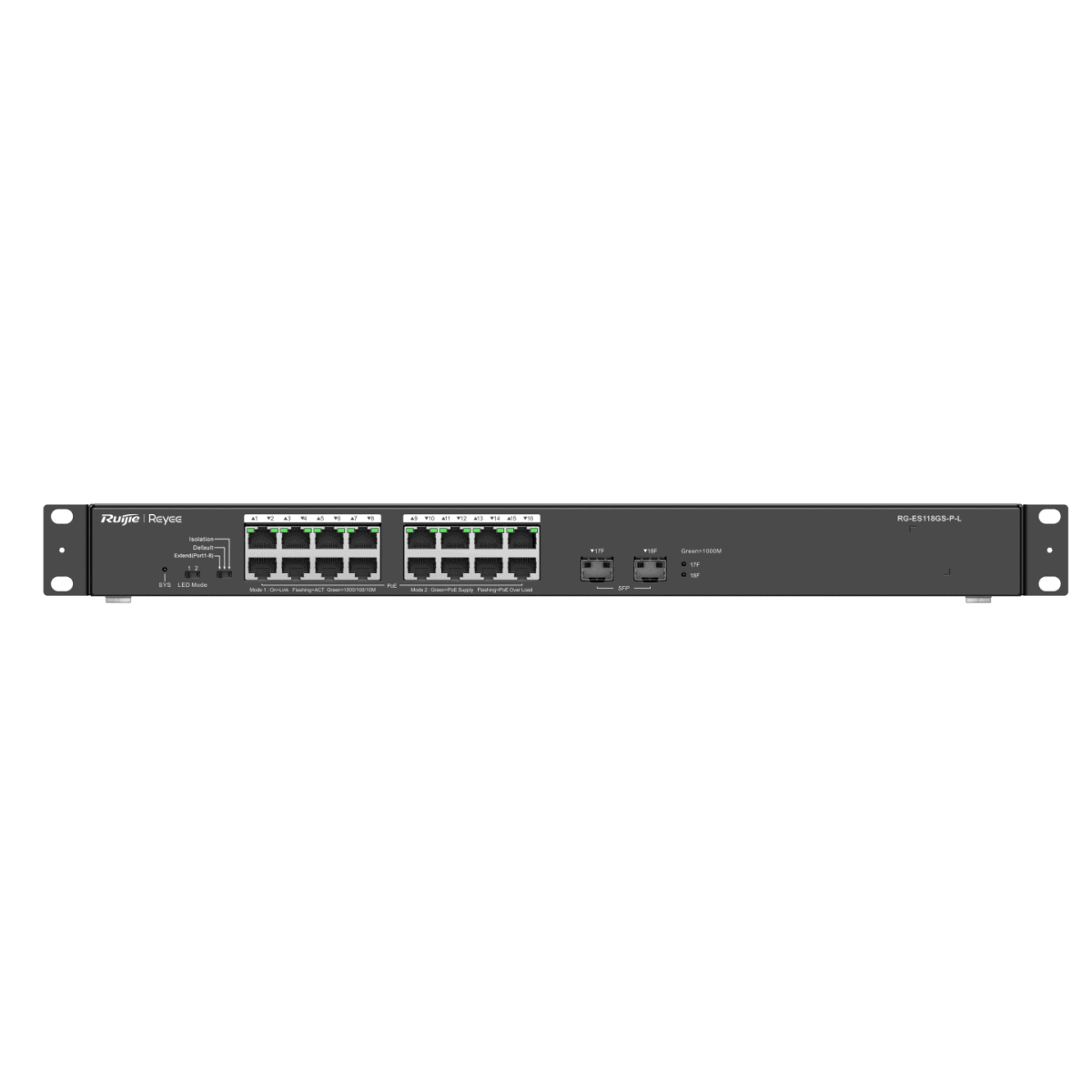 Switches รุ่น RG-ES118GS-P-L 18-Port 10/100/1000 Mbps Unmanaged PoE Switch - Image 2