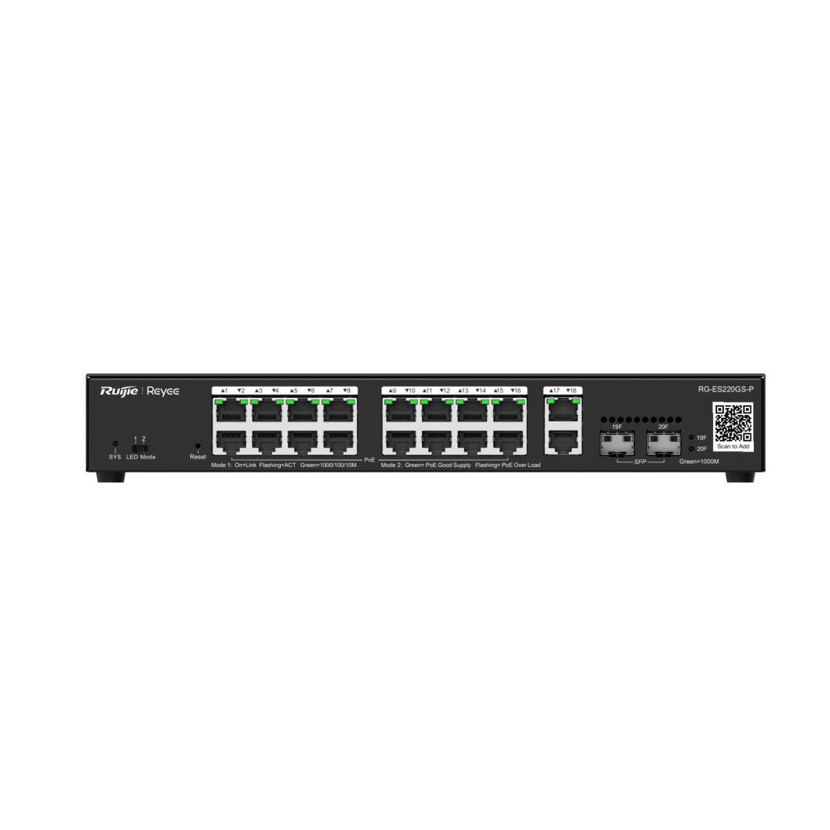 Switches รุ่น RG-ES220GS-P สวิตช์ PoE ที่มีการจัดการผ่านคลาวด์อัจฉริยะความเร็วระดับกิกะบิตแบบ 20 พอร์ต - Image 4